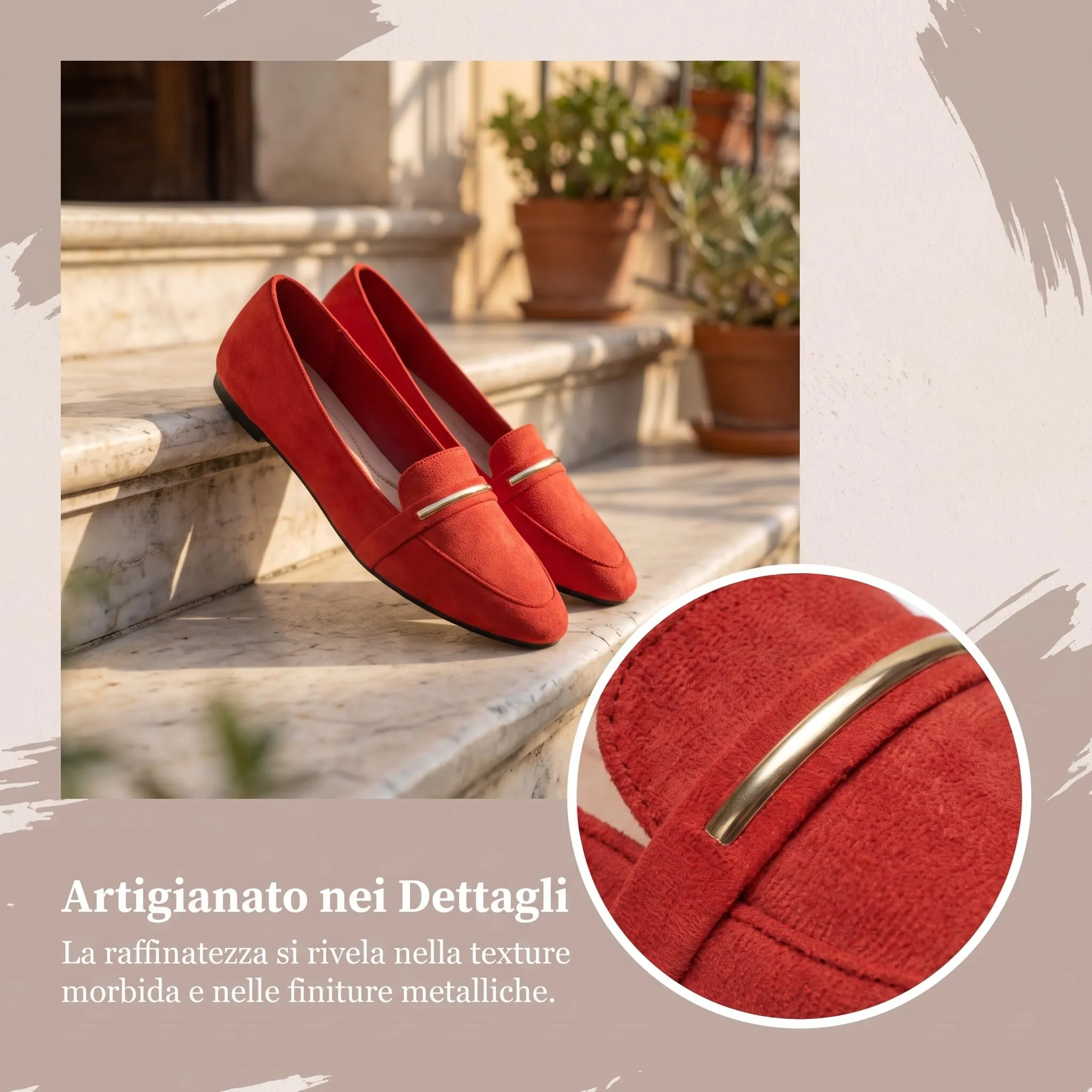 GLAMORA Mocassini Donna Eleganti, Scarpe Basse Slip On con Dettaglio Metallico, Mocassino Classico Comodo, Punta Affusolata, Suola Antiscivolo, Scarpe Casual per Ufficio, Lavoro e Tempo Libero - immagine 5