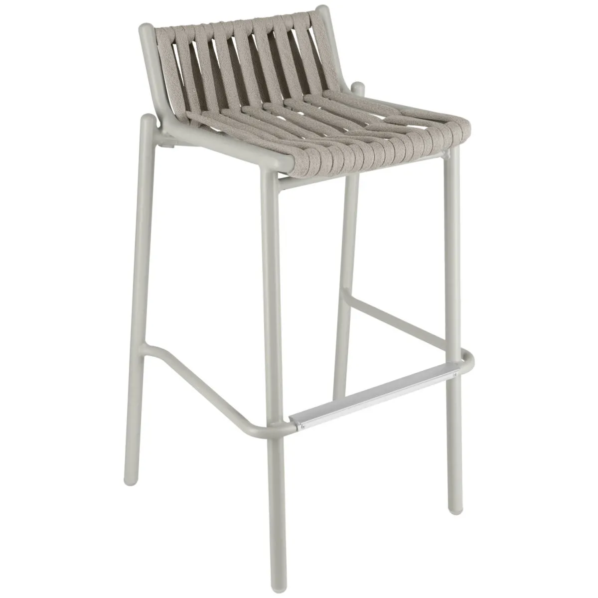 2x VEGA Sgabello per esterni Lumaro; 42x42x90 cm (LxPxH); seduta tortora, struttura beige; 2 pz. / Pacco - immagine 1