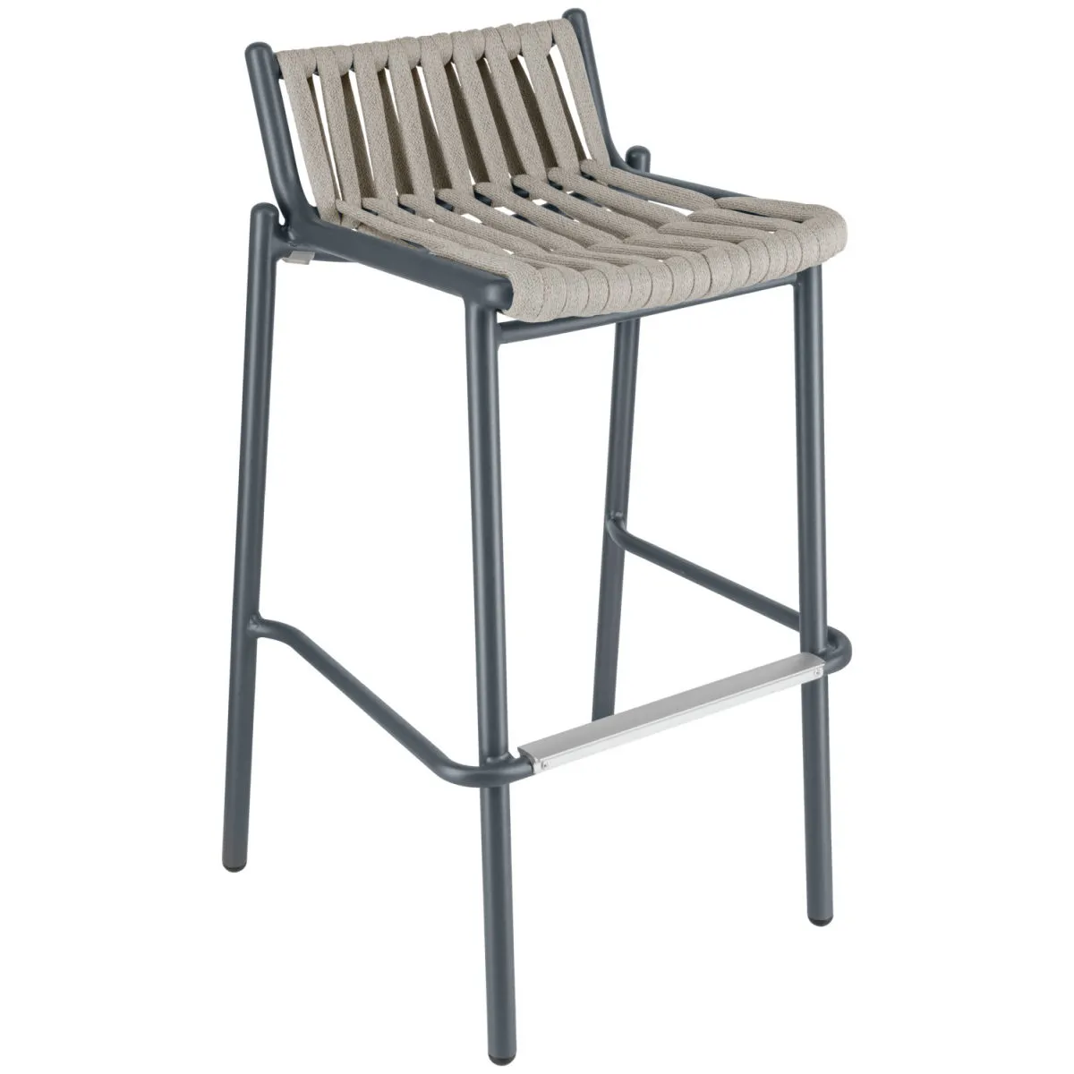 2x VEGA Sgabello per esterni Lumaro; 40x42x90 cm (LxPxH); seduta tortora, struttura antracite; 2 pz. / Pacco - immagine 1