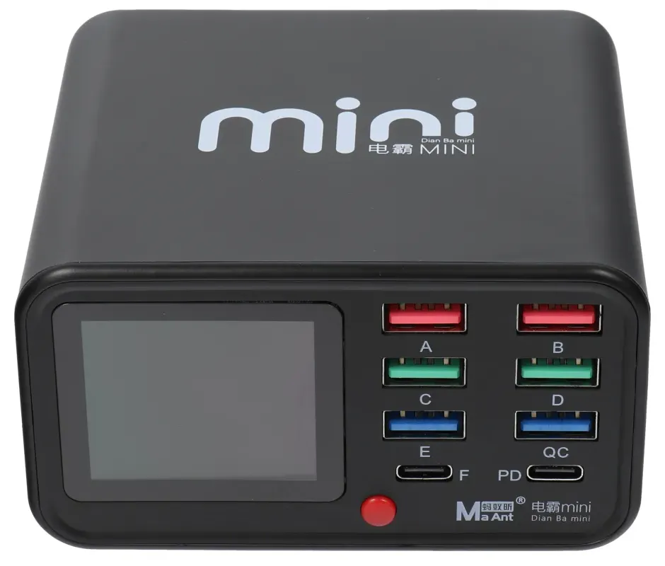 Caricabatterie Stazione MaAnt Dianba Mini, 75W, 2 x USB-C - 6 x USB-A, Nero - immagine 1