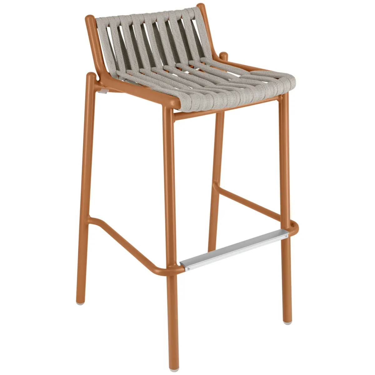 2x VEGA Sgabello per esterni Lumaro; 42x42x90 cm (LxPxH); seduta tortora, struttura terracotta; 2 pz. / Pacco - immagine 1