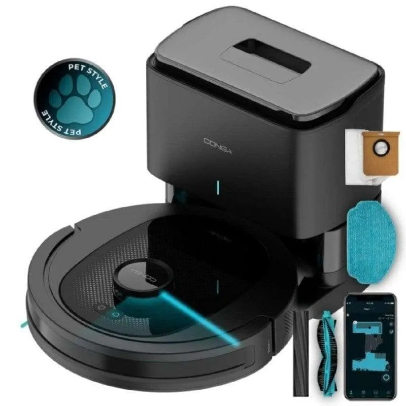 Robot Aspirapolvere e Lavapavimenti Cecotec Conga 8490 Ultimate Ultra Power Home Autosvuotamento Navigazione Laser 7.000 Pa Controllo App e Voce - immagine 1