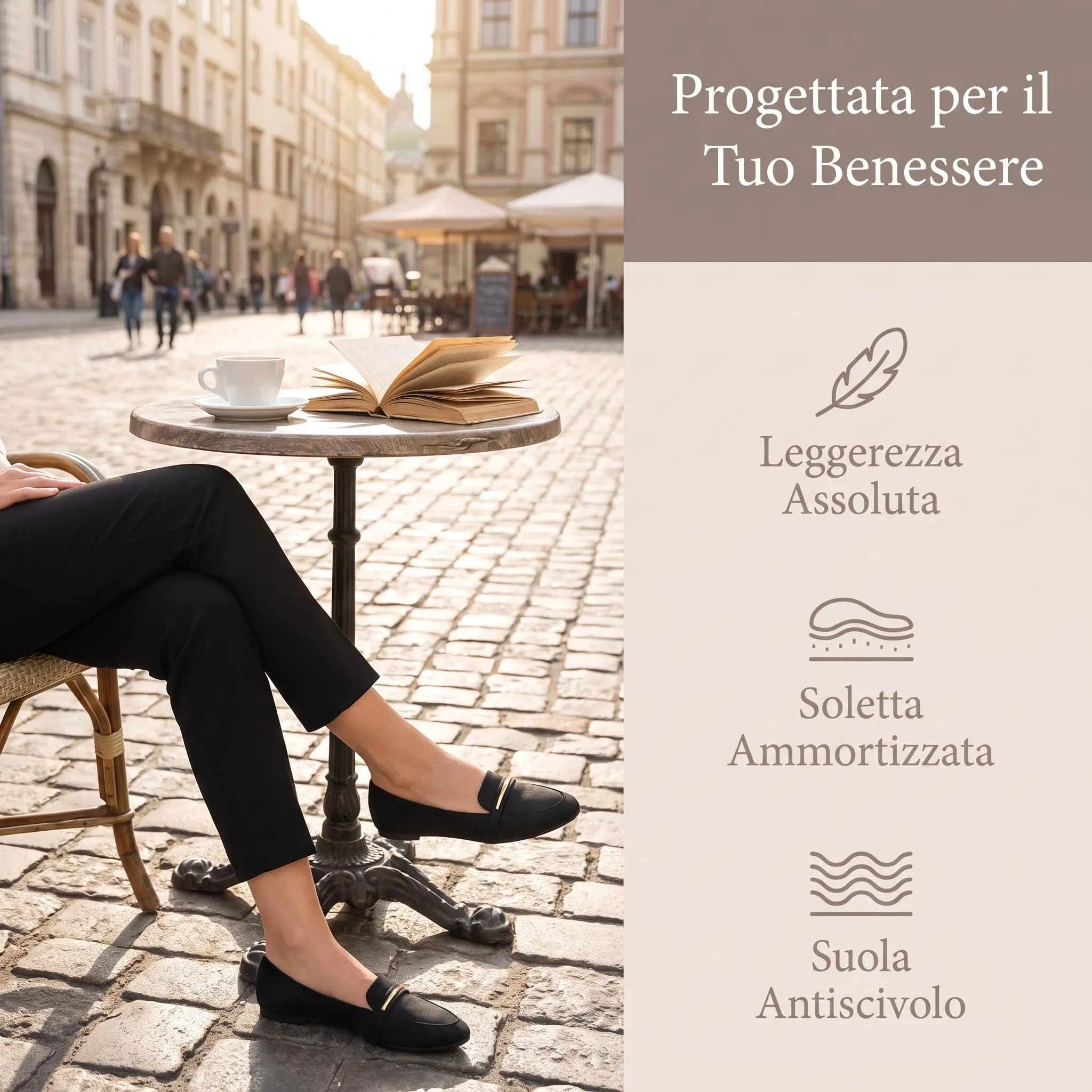 GLAMORA Mocassini Donna Eleganti, Scarpe Basse Slip On con Dettaglio Metallico, Mocassino Classico Comodo, Punta Affusolata, Suola Antiscivolo, Scarpe Casual per Ufficio, Lavoro e Tempo Libero - immagine 6