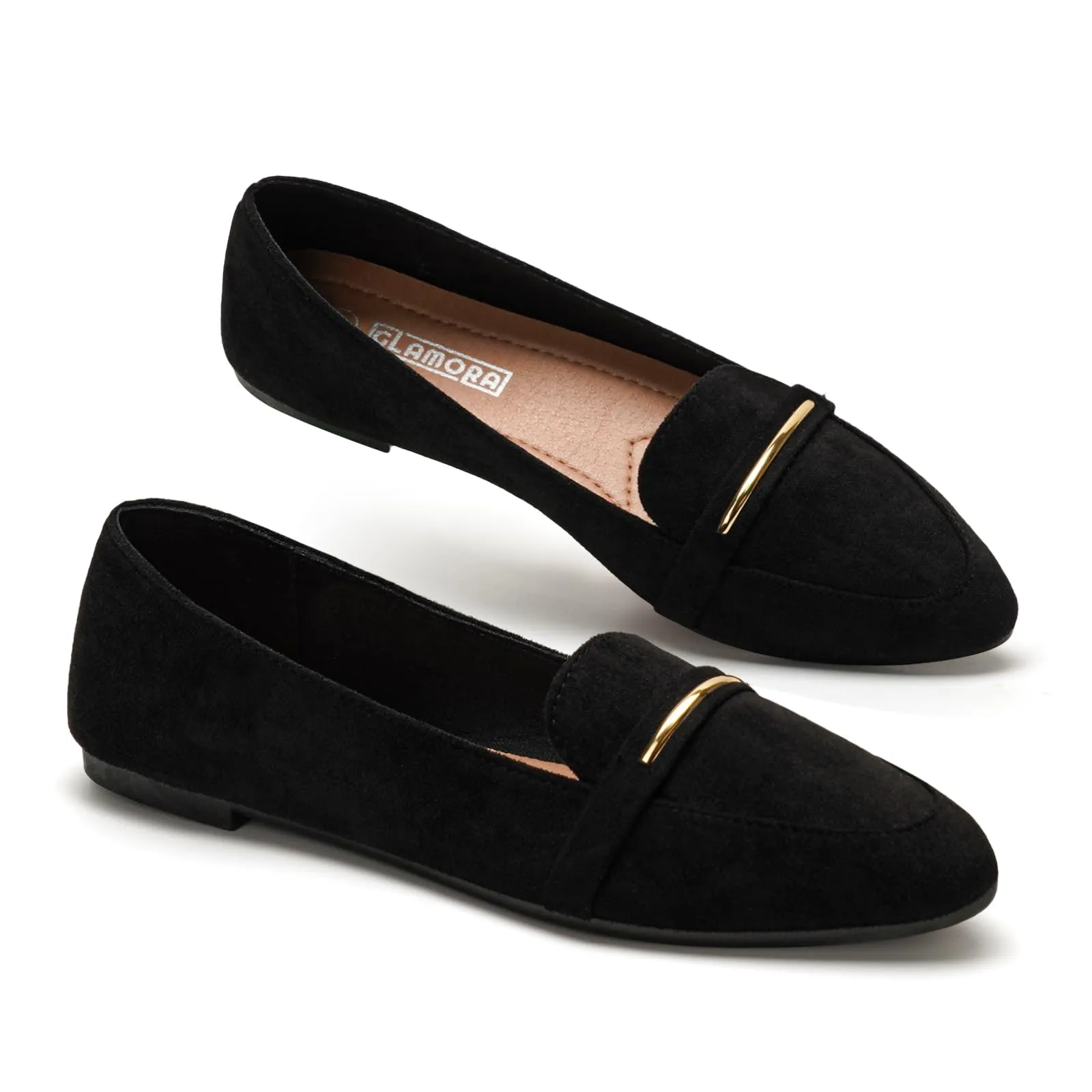 GLAMORA Mocassini Donna Eleganti, Scarpe Basse Slip On con Dettaglio Metallico, Mocassino Classico Comodo, Punta Affusolata, Suola Antiscivolo, Scarpe Casual per Ufficio, Lavoro e Tempo Libero - immagine 1
