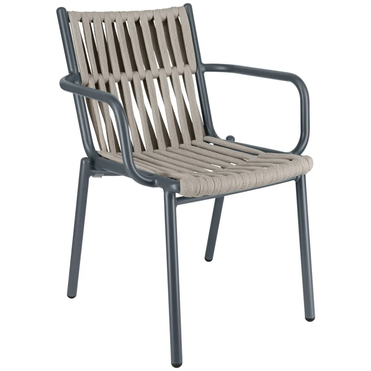 2x VEGA Sedia da esterno Lumaro; 45x47x81 cm (LxPxH); seduta tortora, struttura antracite; 2 pz. / Pacco - immagine 1