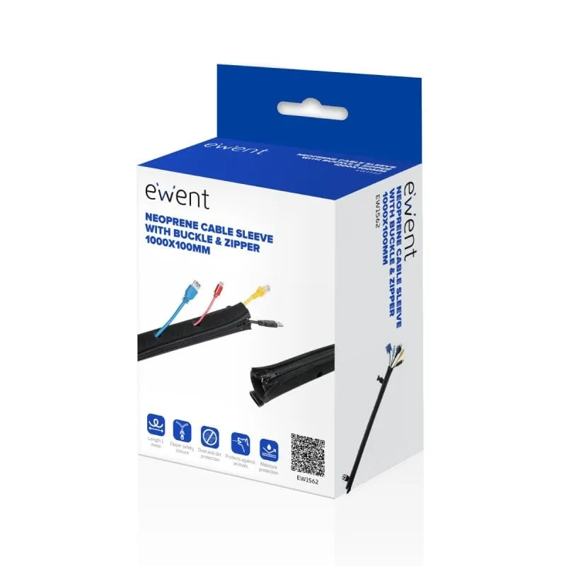 Ewent Ew1562 Organizzatore per cavi con 1000x100mm nero - immagine 1