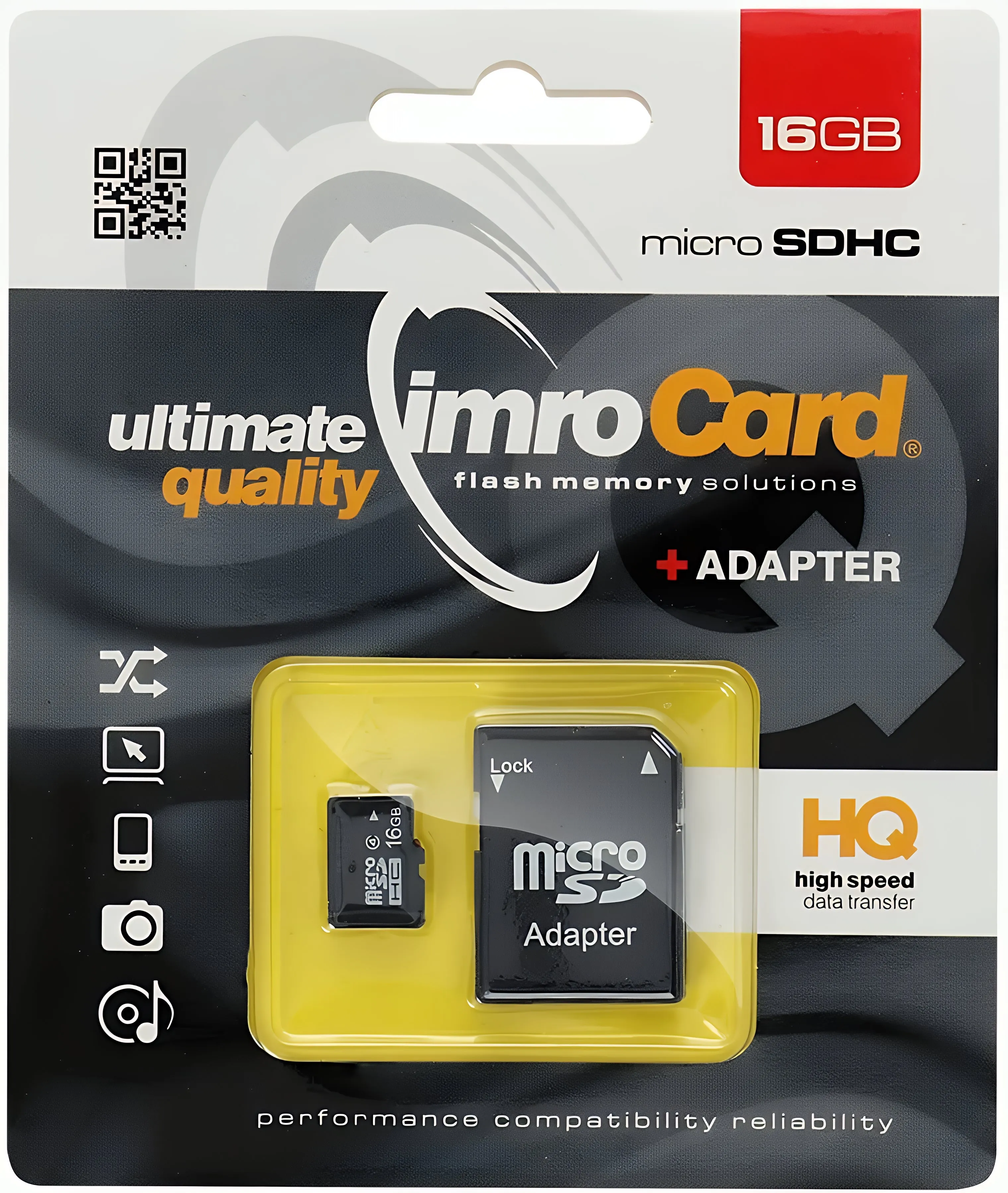Scheda di Memoria microSDHC Imro, 16Gb, Classe 4, Con Adattatore - immagine 1