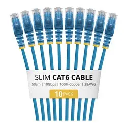 Cavo di rete 6 U/UTP Patch Cable 10 Pack Blue 0,5m N6PAT50CMBLS10PK - immagine 1
