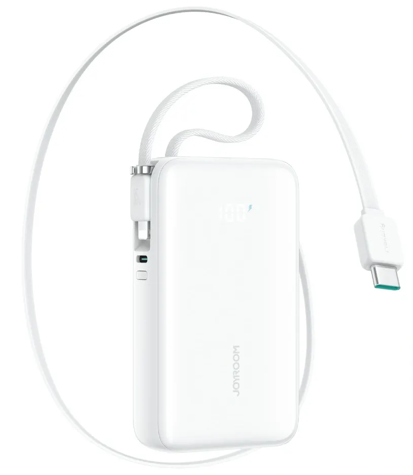 Batteria Esterna Joyroom JR-PR2L, 10000mAh, 35W, QC + PD, 1 x Lightning - 2 x USB-C, Bianca - immagine 1
