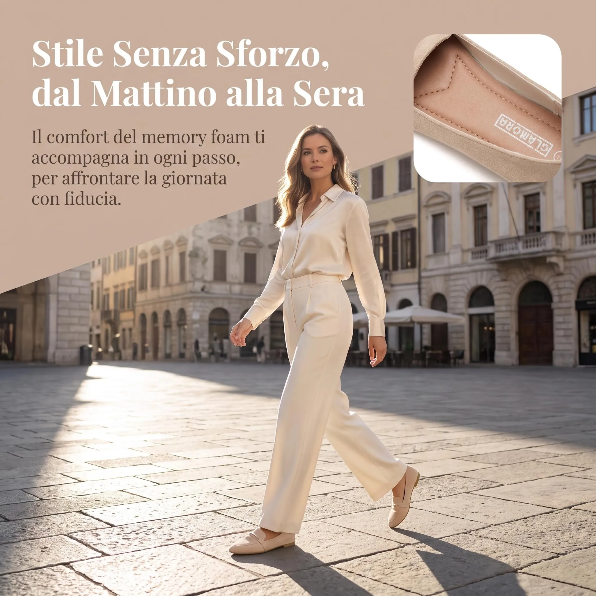 GLAMORA Mocassini Donna Eleganti, Scarpe Basse Slip On con Dettaglio Metallico, Mocassino Classico Comodo, Punta Affusolata, Suola Antiscivolo, Scarpe Casual per Ufficio, Lavoro e Tempo Libero - immagine 6