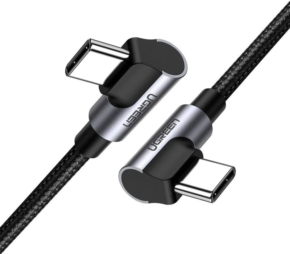 Cavo Dati e Ricarica USB-C - USB-C UGREEN US323 Angled, 60W, 2m, Nero - immagine 1