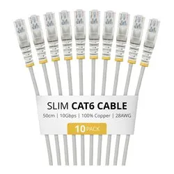 Cavo di rete 6 U/UTP Patch Cable 10 Pack Gray 0,5m N6PAT50CMGRS10PK - immagine 1