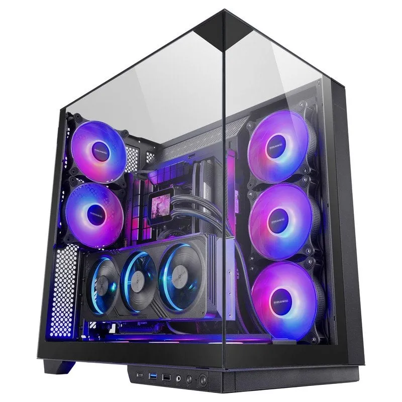 Mars Gaming Mc-3gf Triple ATX Tower Vetro temperato 2 Argb Ventole da 120 mm USB-C Nero - immagine 1