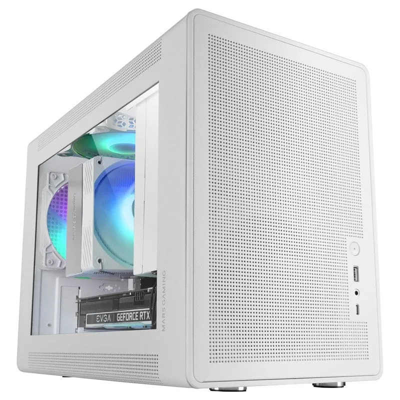 Mars Gaming Mc-xps Mini Tower Micro ATX Vetro temperato Posteriore Frgb Ventola 120mm USB-C Bianco - immagine 1