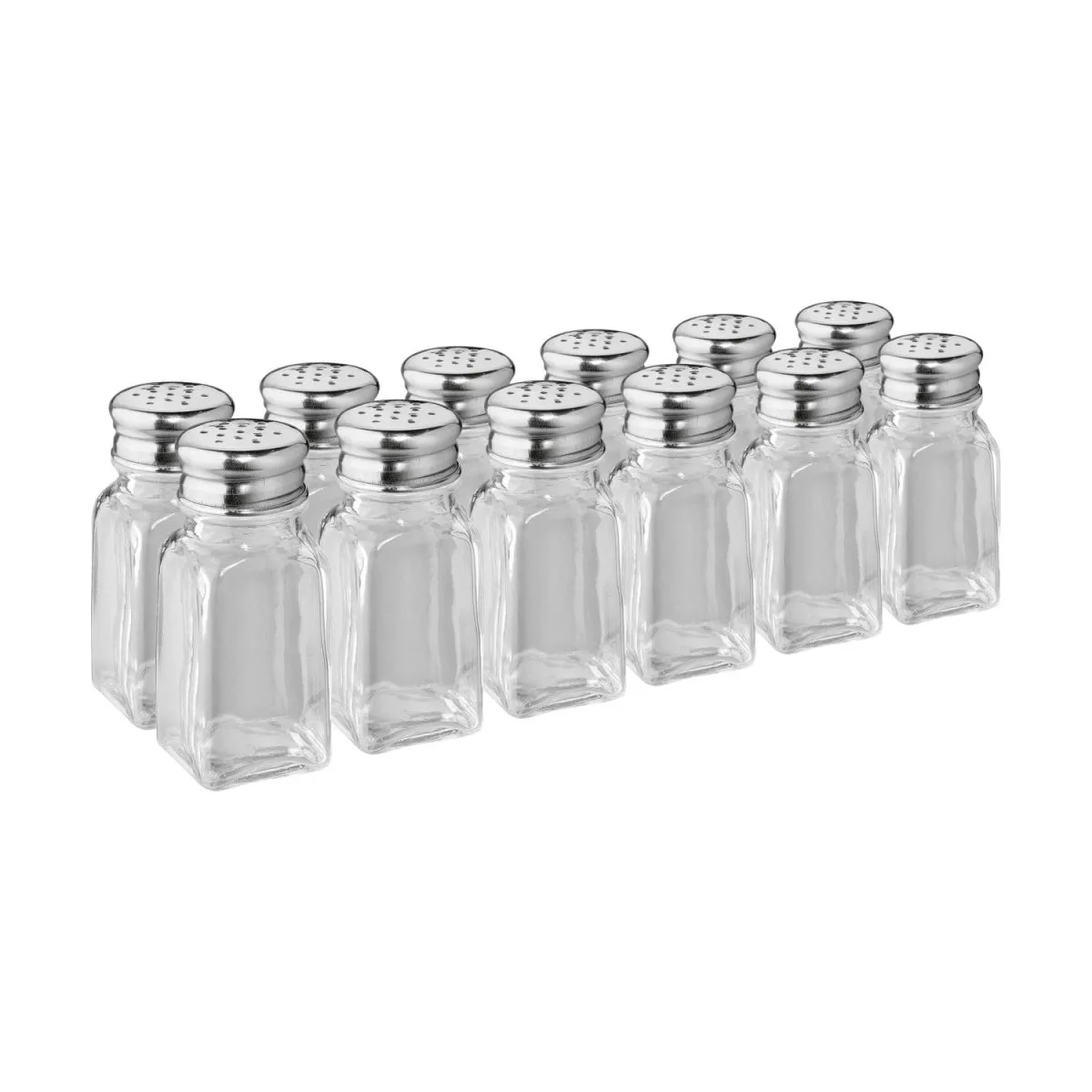 12x PULSIVA Spargisale e pepe in confezione risparmio Limu; 9.5 cm (H); argento/trasparente; 12 pz. / Pacco - immagine 1
