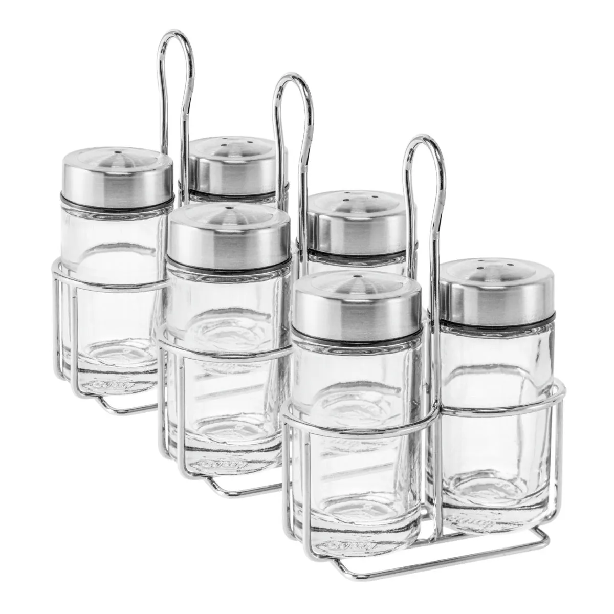 3x PULSIVA Servizio sale/pepe in confezione risparmio Mella; 9x13.4x5.4 cm (LxHxP); argento/trasparente; 3 set / Pacco - immagine 1
