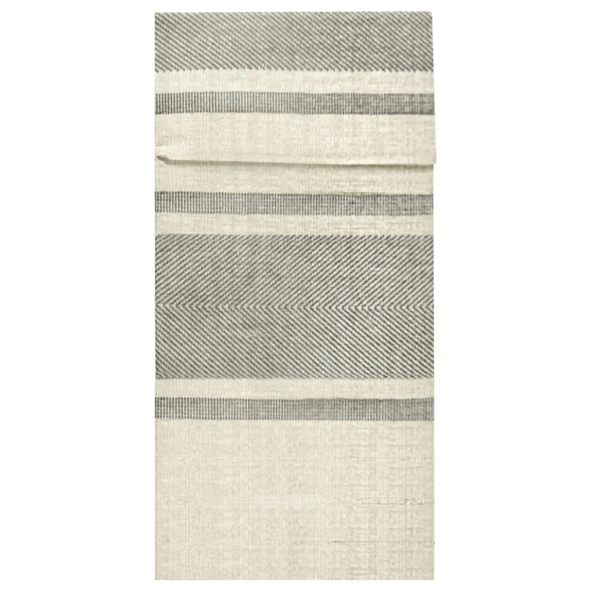 25x Ro.ial Tovagliolo portaposate in carta Auris Airlaid; 40x40 cm (LxL); avorio/grigio; 25 pz. / Pacco - immagine 1