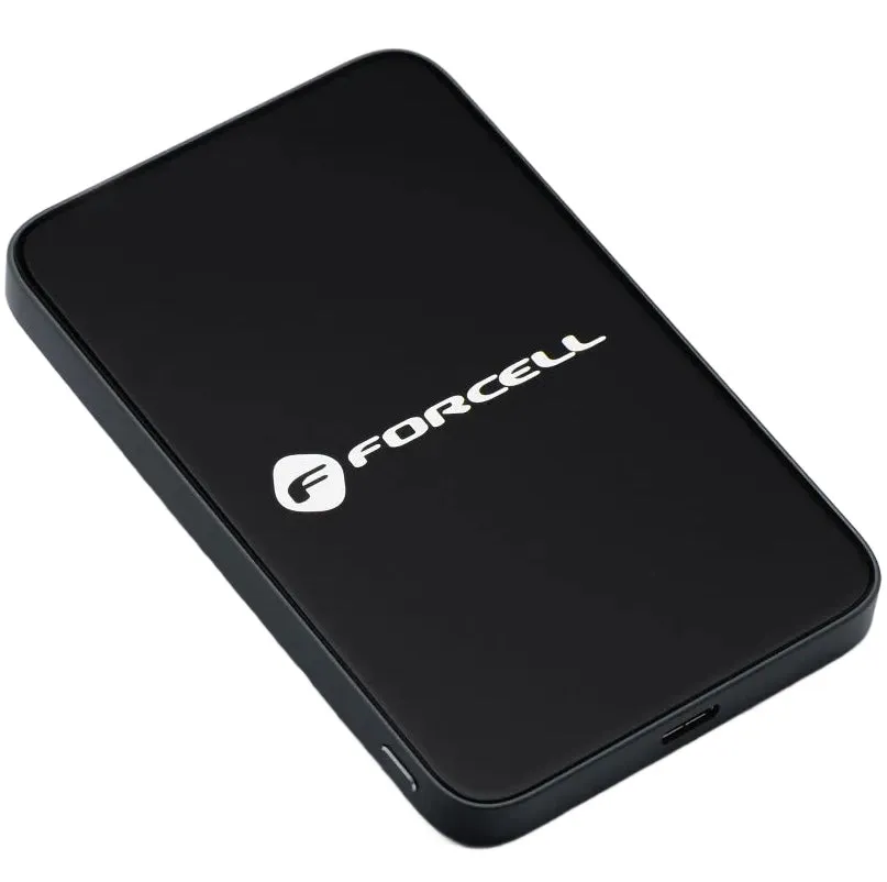 Batteria Esterna Wireless Forcell F5K8, 5000mAh, 15W, PD + FQI, 1 x QI - 1 x USB-C, Nera - immagine 1