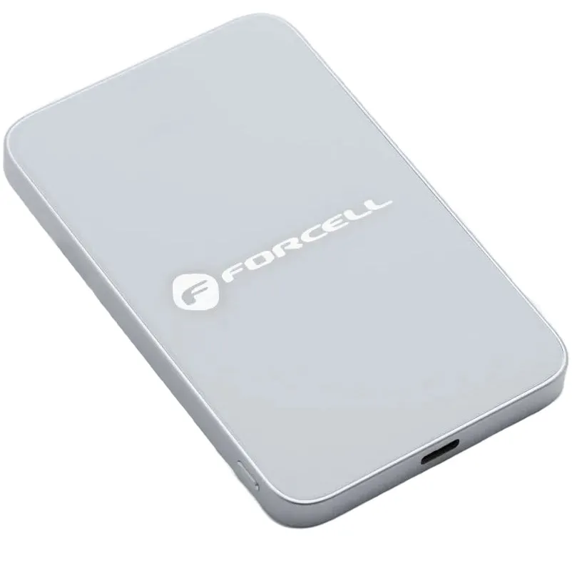 Batteria Esterna Wireless Forcell F5K8, 5000mAh, 15W, PD + FQI, 1 x QI - 1 x USB-C, Bianca - immagine 1