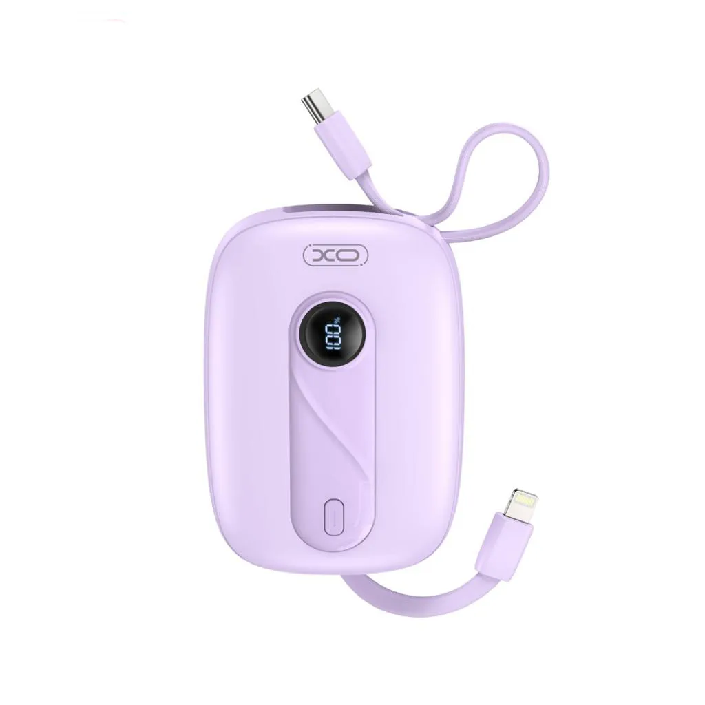 Batteria Esterna XO Design PR246, 10000mAh, 22.5W, PD, 1 x Lightning - 2 x USB-C, Viola - immagine 1