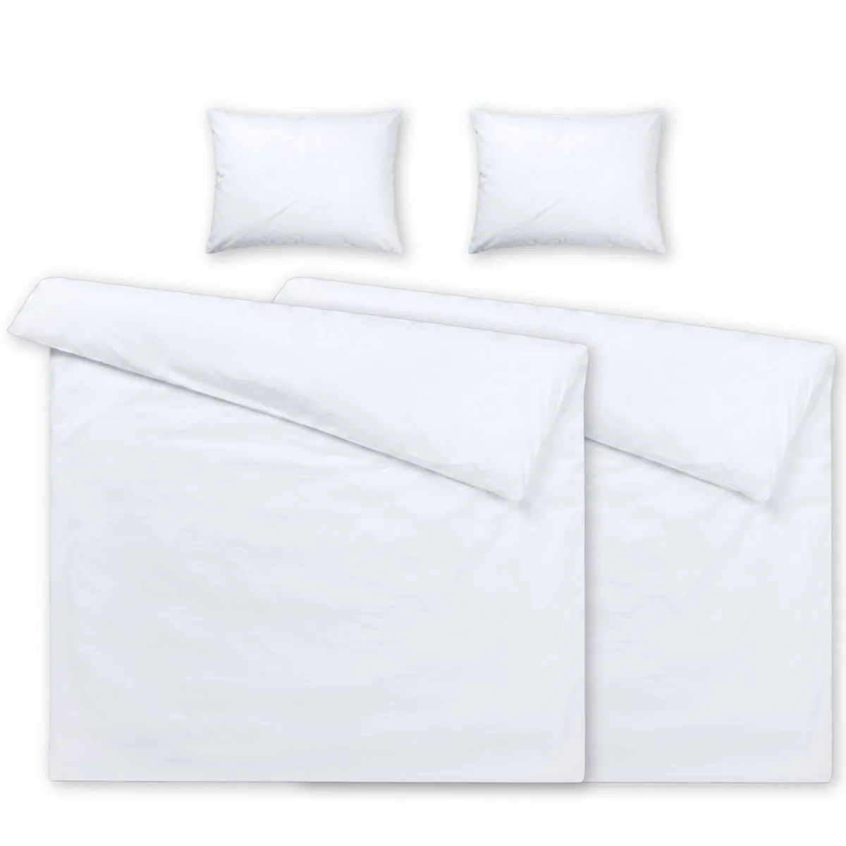 2x PULSIVA Set copripiumino e federa Parma; 160x210 cm (LxL), 50x70 cm (LxL); bianco; 2 set / Pacco - immagine 1