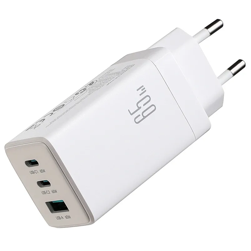 Caricabatterie Rete con Cavo USB-C Joyroom JR-TG10, 65W, 3.25A, 1 x USB-A - 2 x USB-C, Bianco - immagine 1