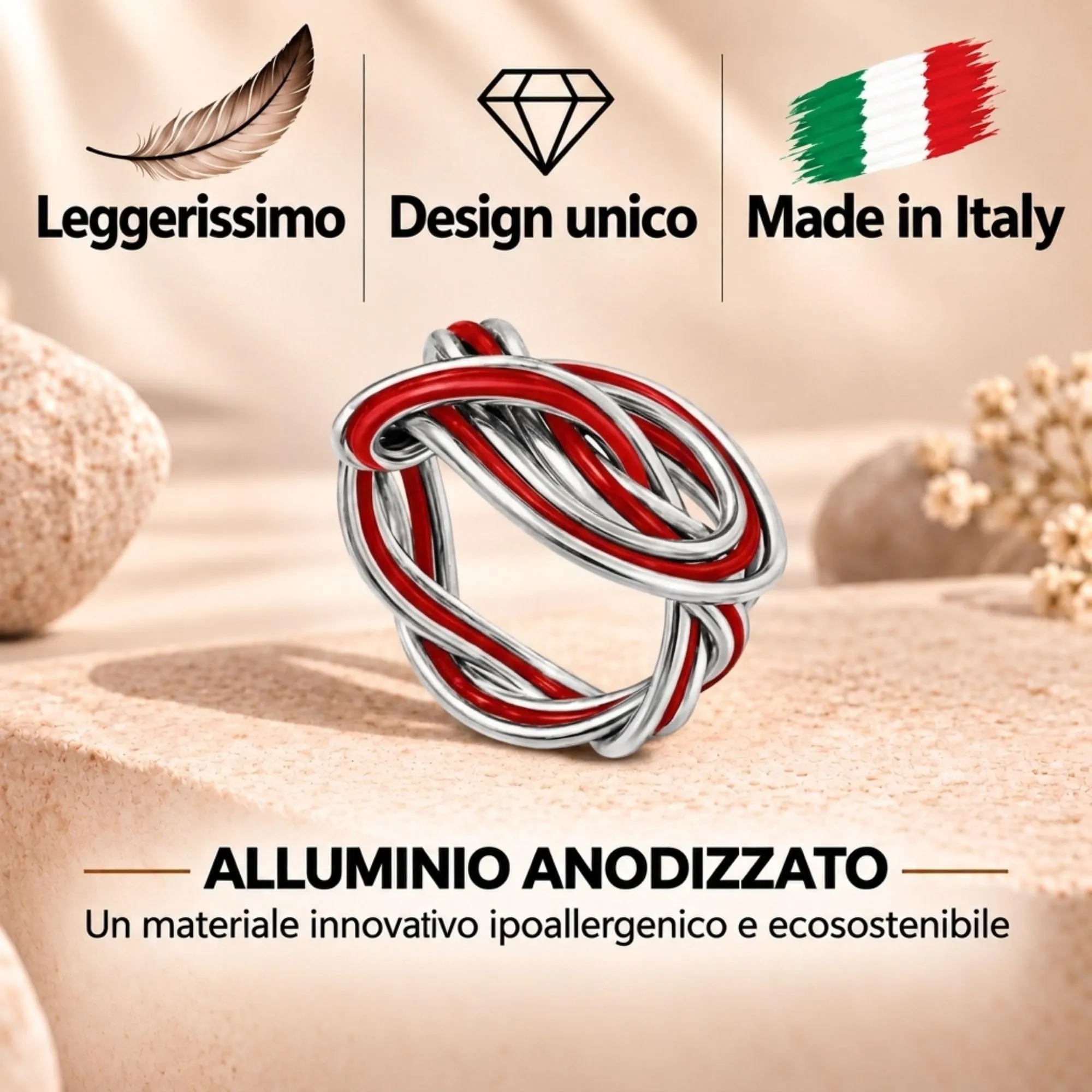 Anello Unisex in Alluminio Anodizzato, Gioiello Artigianale, Made in Italy - immagine 2
