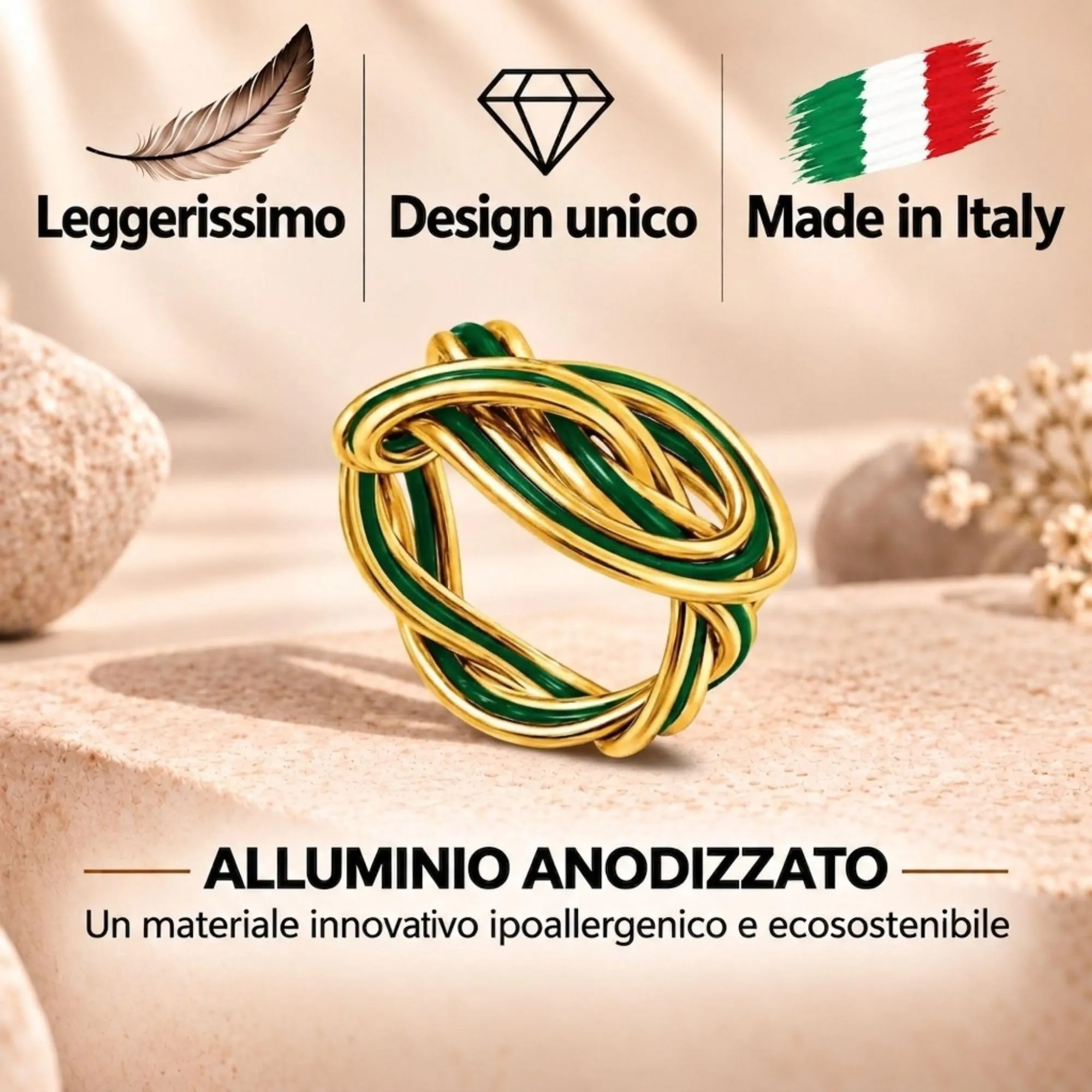 Anello Unisex in Alluminio Anodizzato, Gioiello Artigianale, Made in Italy - immagine 2