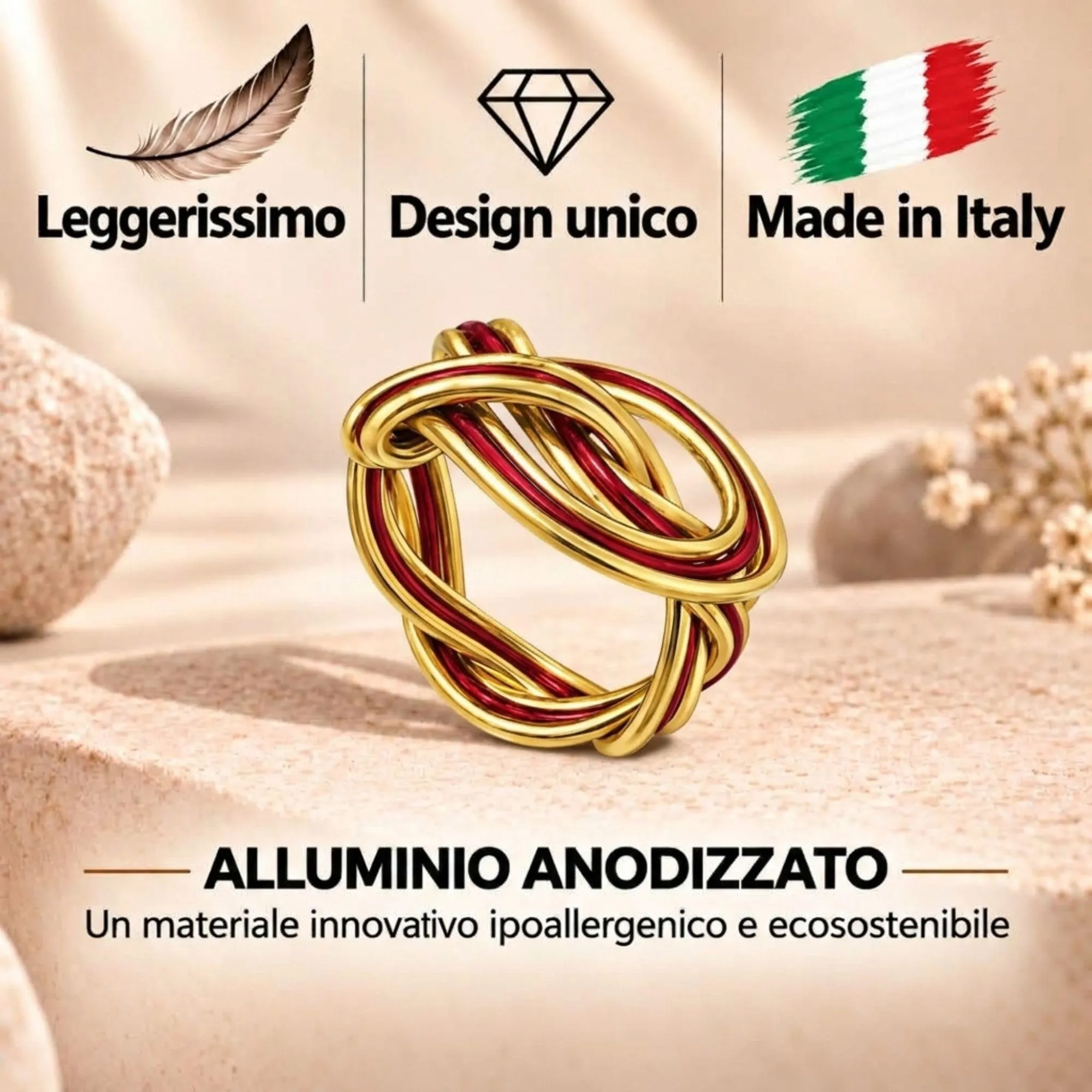 Anello Unisex in Alluminio Anodizzato, Gioiello Artigianale, Made in Italy - immagine 2