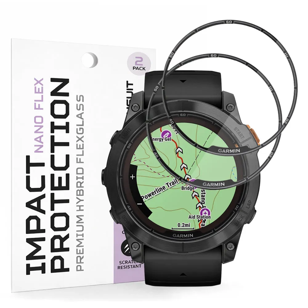 Pellicola Protettiva Techsuit Nano Flex per Garmin Fenix 7X Pro Solar, Set 2 pezzi, Plastica, Nera - immagine 1