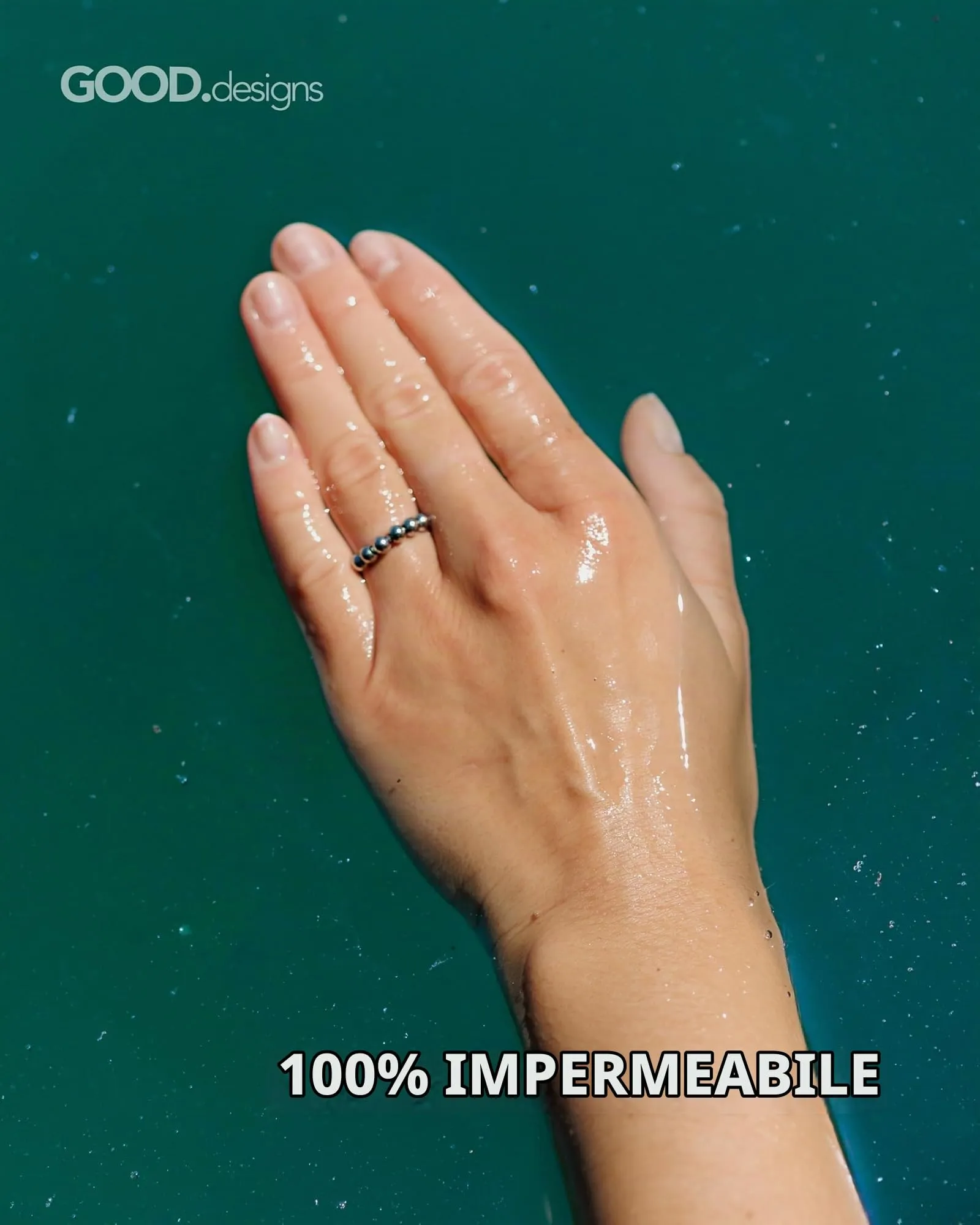 GD GOOD.designs Anello Antistress argentato con perline mobili - Anelli antistress impermeabili in argento | Misura regolabile (52-60) - immagine 6