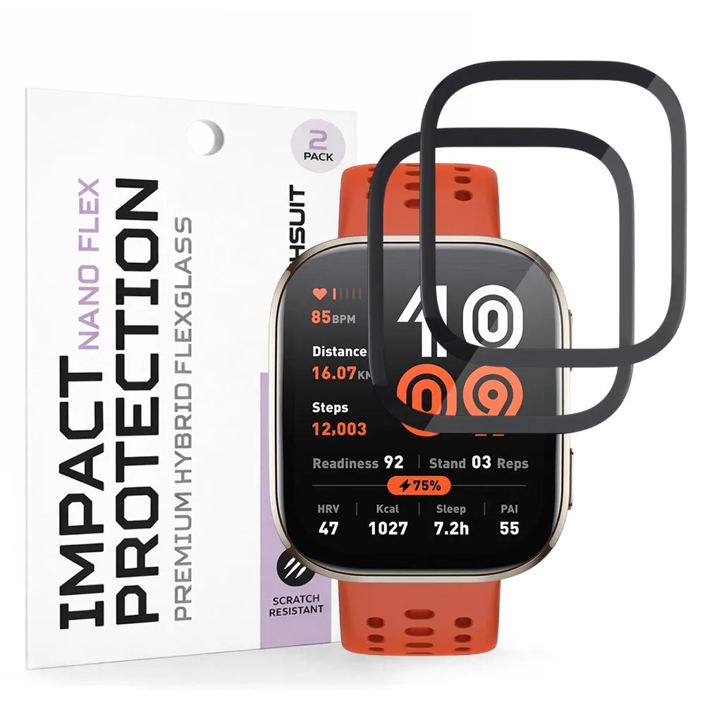 Pellicola Protettiva Techsuit Nano Flex per Amazfit Bip 6, Set 2 pezzi, Plastica, Nera - immagine 1