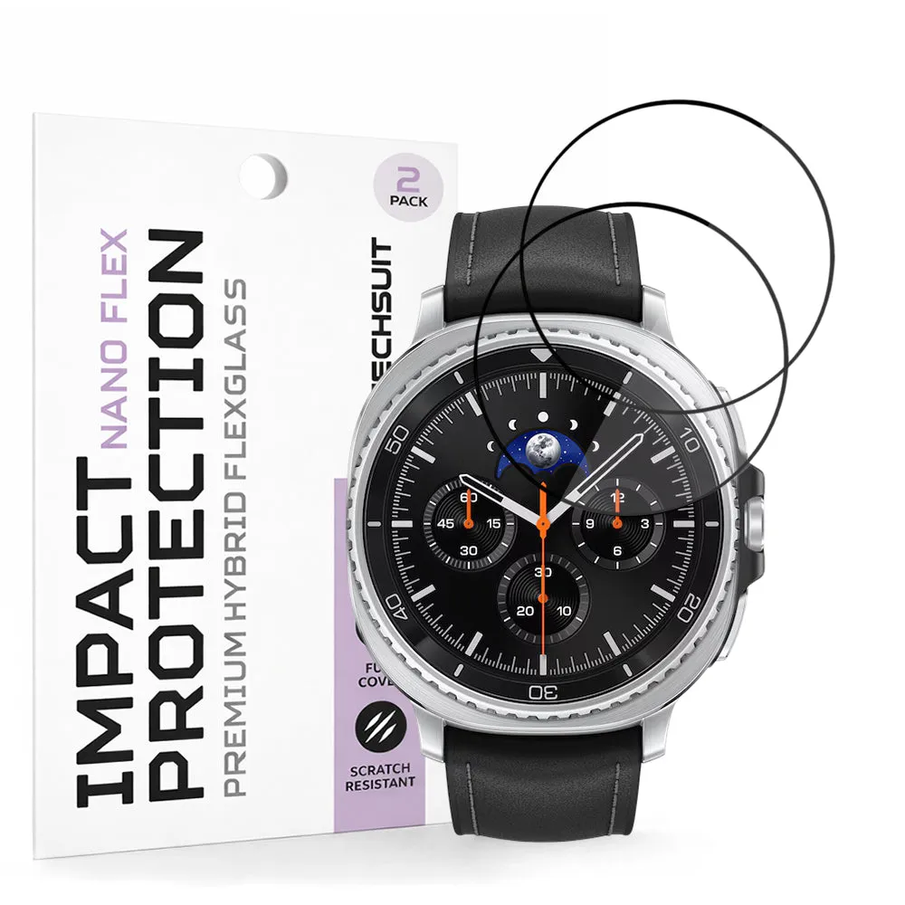 Pellicola Protettiva Techsuit Nano Flex per Samsung Galaxy Watch8 Classic, Set 2 pezzi, Plastica, Nera - immagine 1