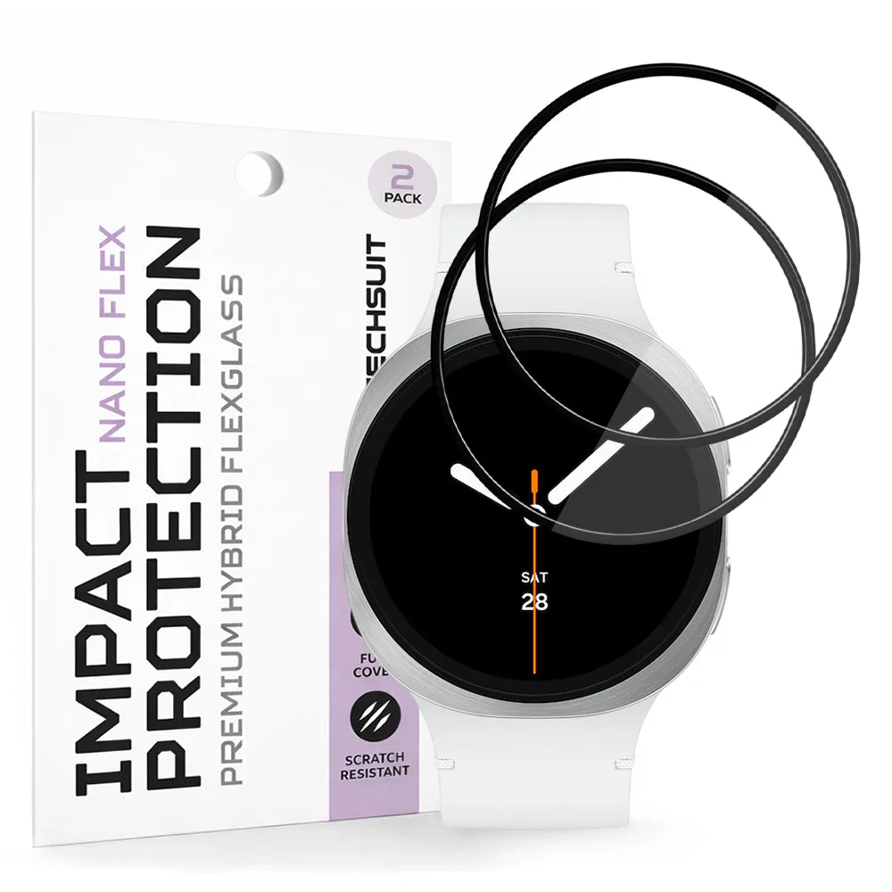 Pellicola Protettiva Techsuit Nano Flex per Samsung Galaxy Watch9 / Watch8 44mm, Set 2 pezzi, Plastica, Nera - immagine 1