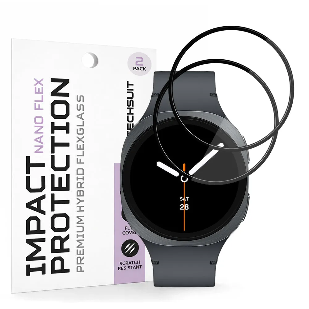 Pellicola Protettiva Techsuit Nano Flex per Samsung Galaxy Watch9 / Watch8 40mm, Set 2 pezzi, Plastica, Nera - immagine 1