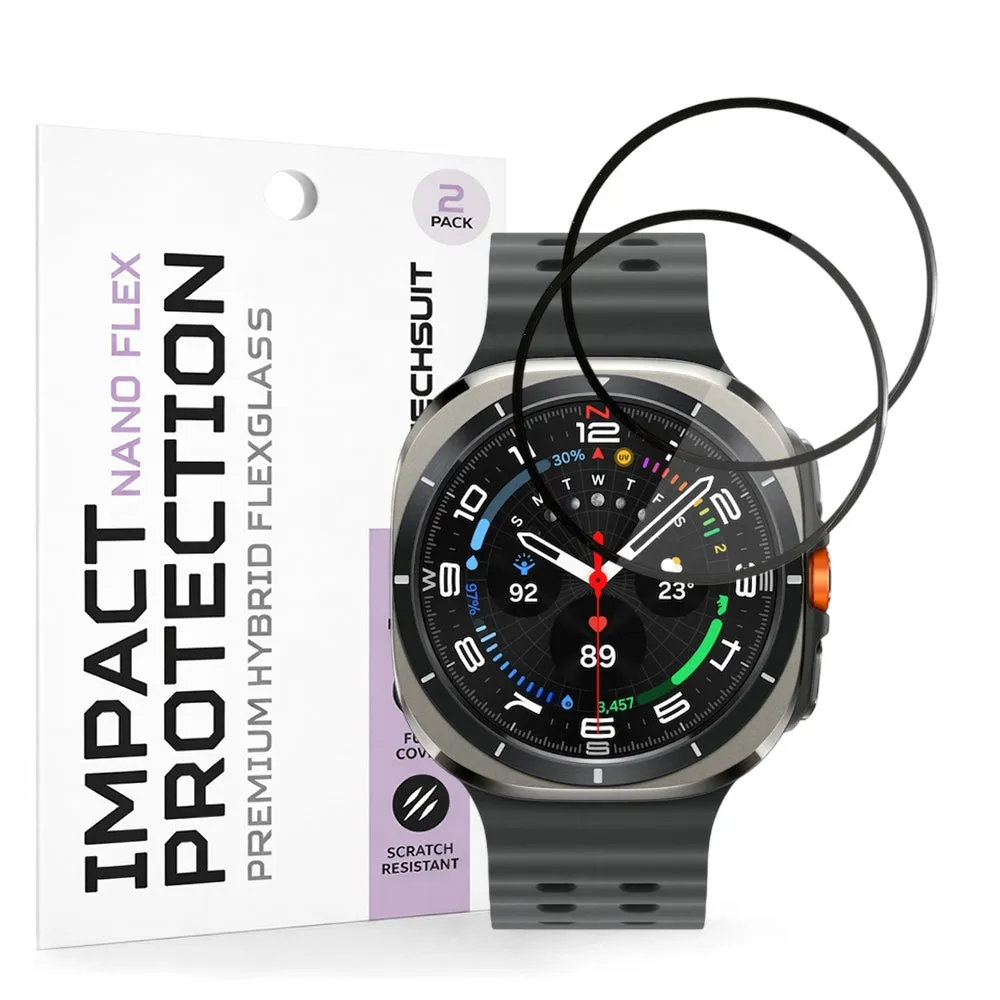 Pellicola Protettiva Techsuit Nano Flex per Samsung Galaxy Watch Ultra, Set 2 pezzi, Plastica, Nera - immagine 1
