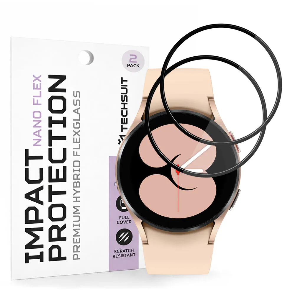Pellicola Protettiva Techsuit Nano Flex per Samsung Galaxy Watch4 40mm, Set 2 pezzi, Plastica, Nera - immagine 1