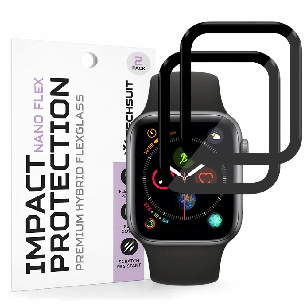 Pellicola Protettiva Techsuit Nano Flex per Apple Watch Serie 40mm, Set 2 pezzi, Plastica, Nera - immagine 1