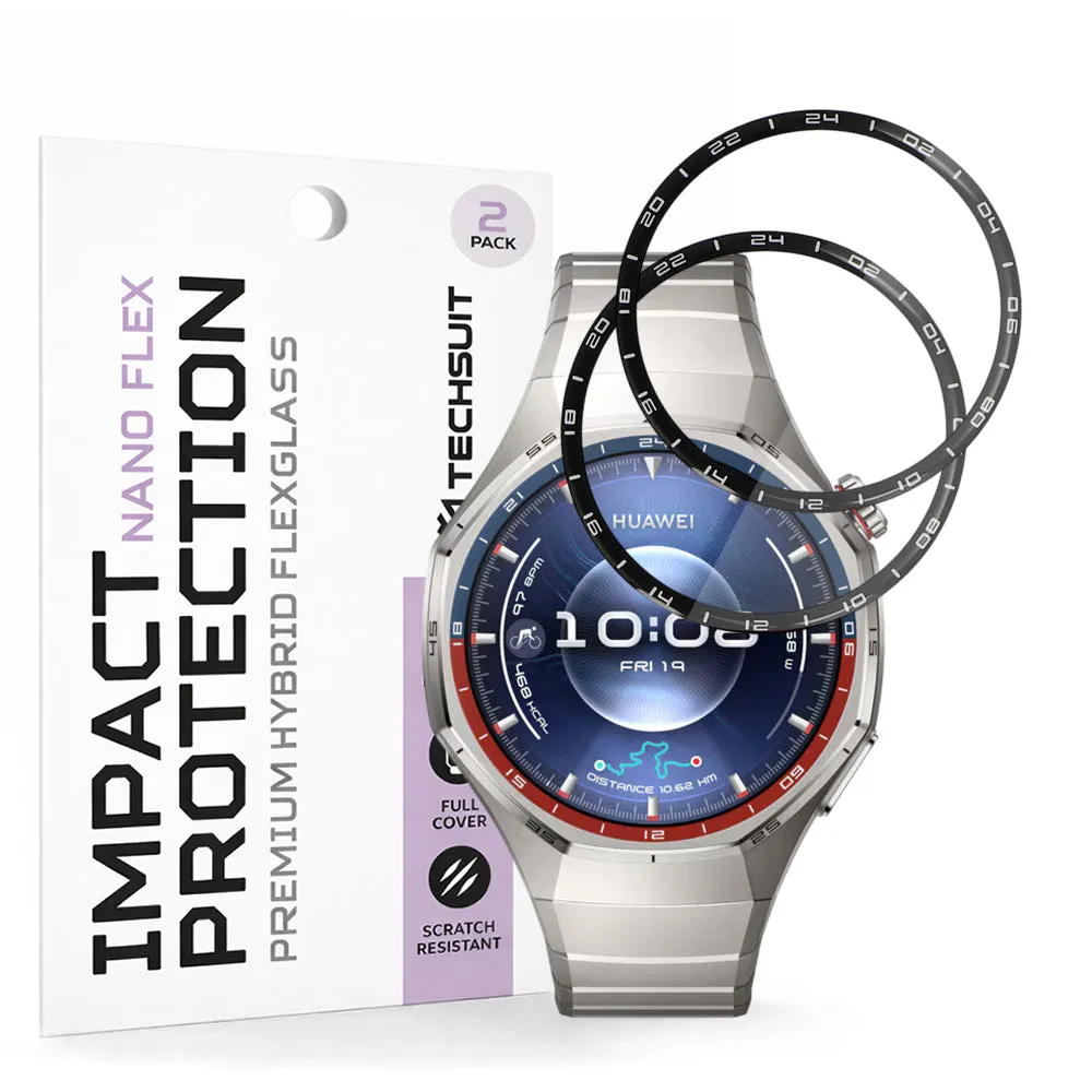 Pellicola Protettiva Techsuit Nano Flex per Huawei Watch GT 6 Pro, Set 2 pezzi, Plastica, Nera - immagine 1