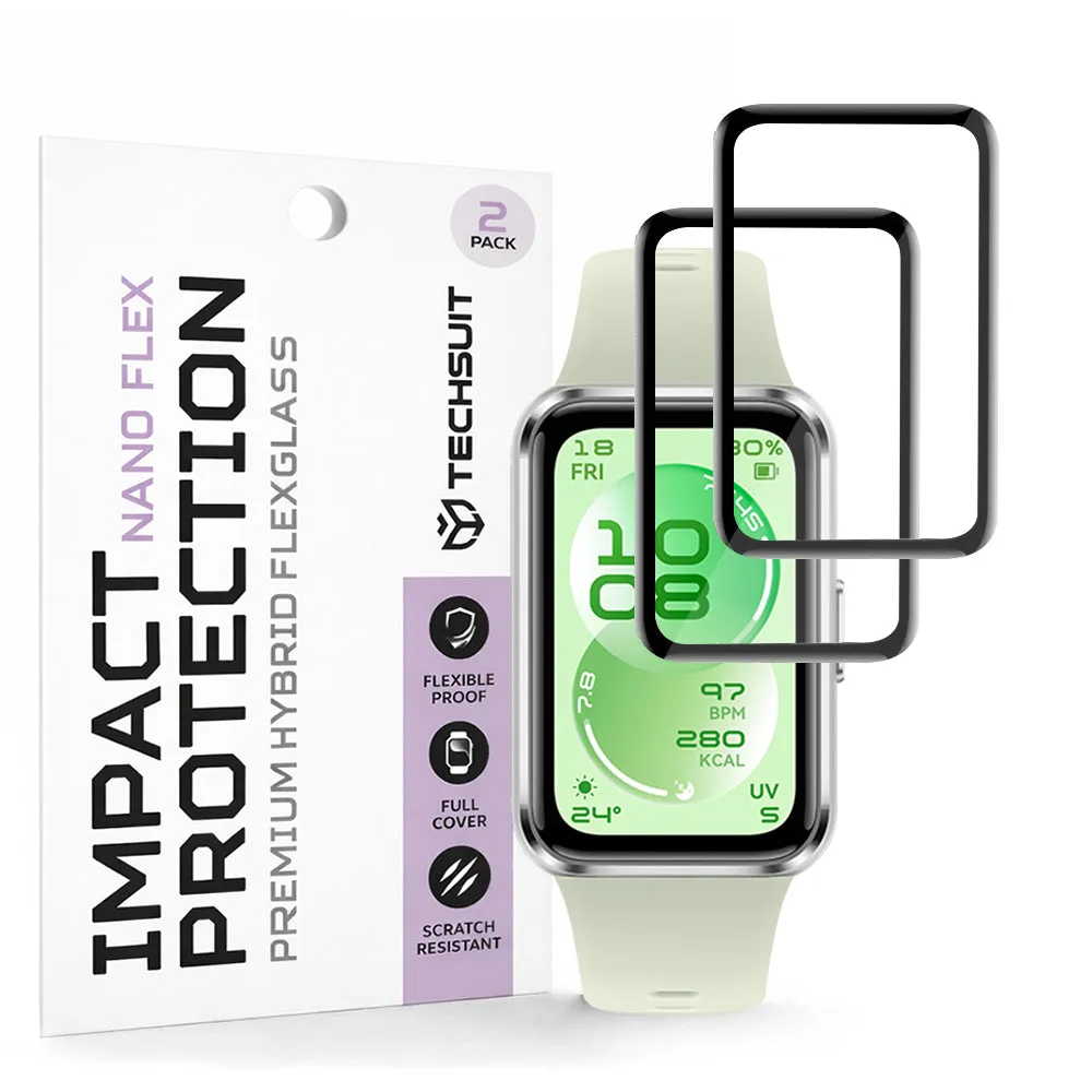 Pellicola Protettiva Techsuit Nano Flex per Huawei Band 11, Set 2 pezzi, Plastica, Nera - immagine 1