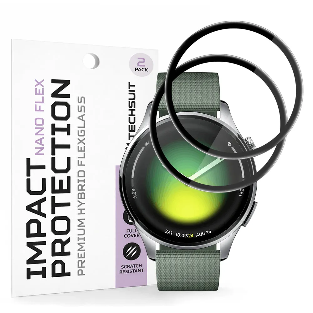 Pellicola Protettiva Techsuit Nano Flex per Xiaomi Watch 5, Set 2 pezzi, Plastica, Nera - immagine 1