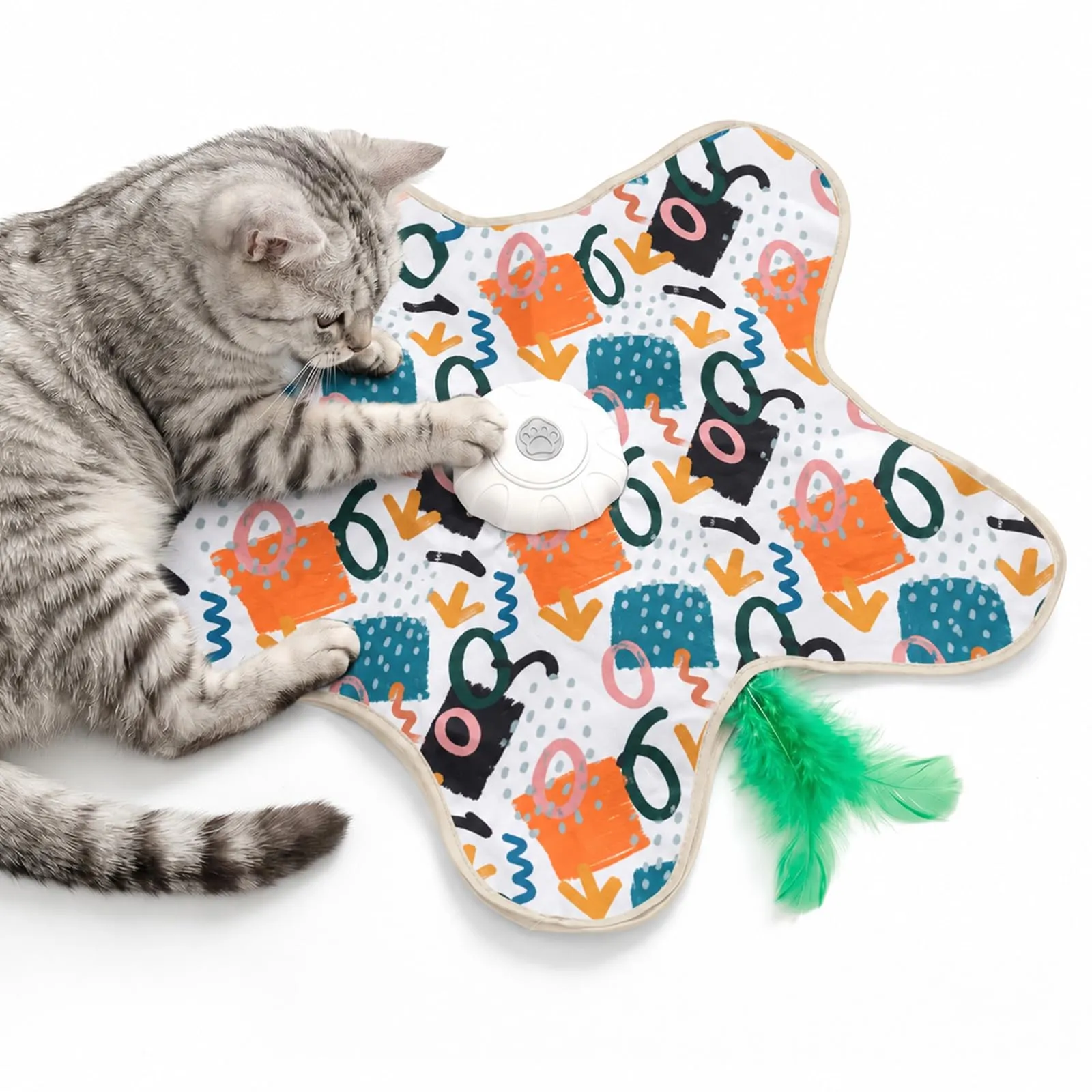 Carehabi Giochi Interattivi per Gatti, Gioco Gatto Ricaricabile via Usb con Canto Degli Uccellini, Giochi per Gatti Elettrico con 3 Modalità, Gioco Interattivo Gatto Gattini e Gatti Adult, graffiti - immagine 1