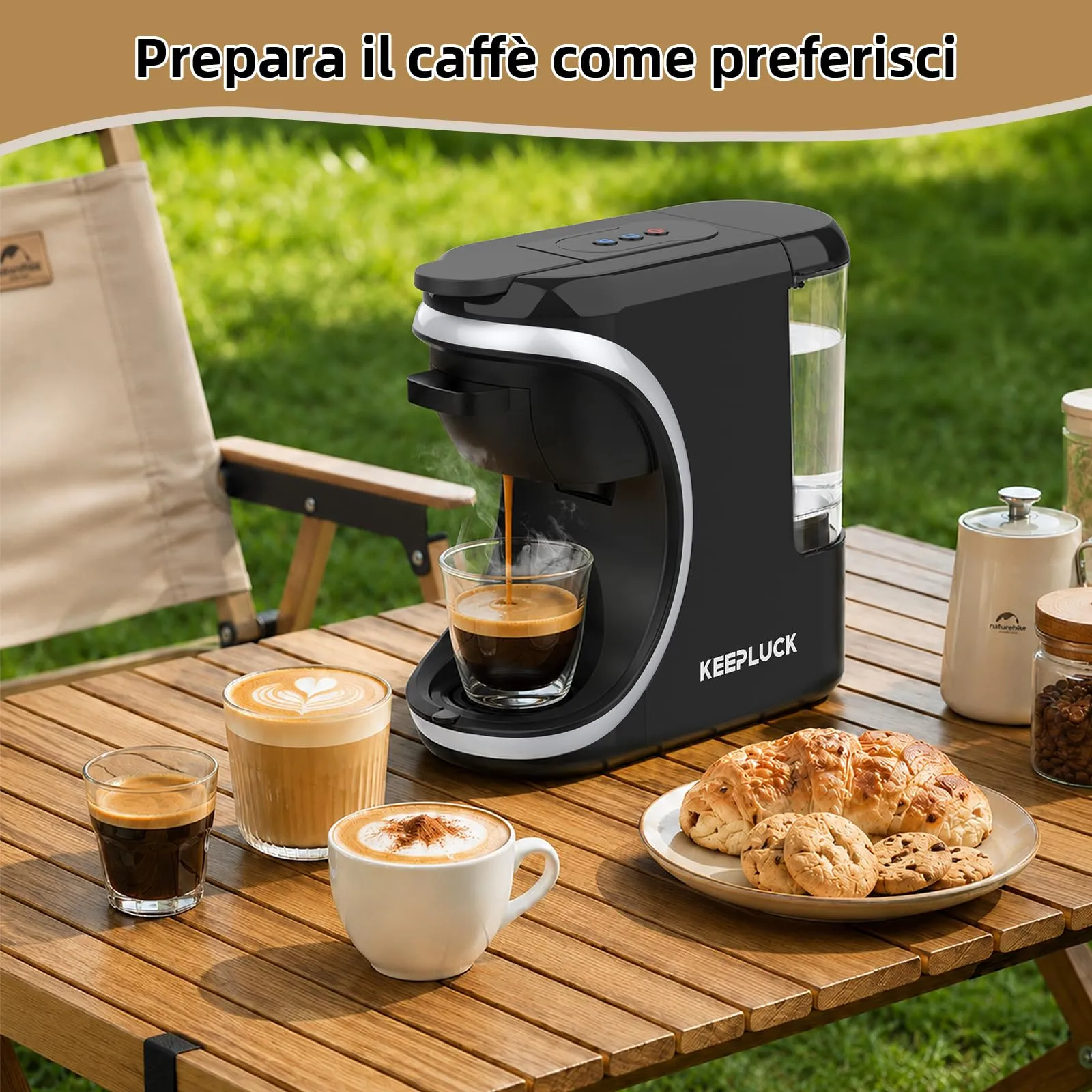 Macchina da caffè 3 in 1 per Nespresso, Dolce Gusto e caffè in polvere - immagine 8