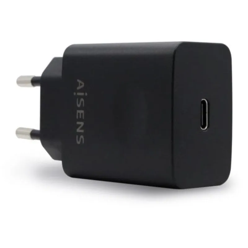 Aisens ASCH-1PD20-BK Caricabatterie USB-C PD3.0 1 porta 1xUSB-C 20W Nero - immagine 1