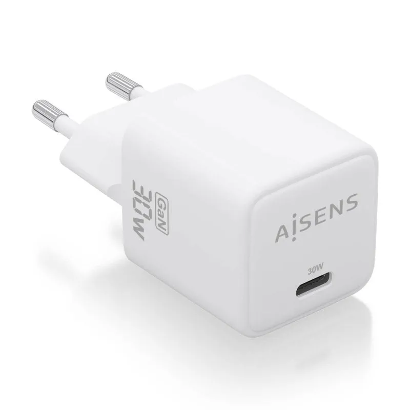 Caricabatterie Aisens ASCH-30W1P035-W GaN 30W 1xUSB-C PD3.0 QC4.0 Bianco - immagine 1