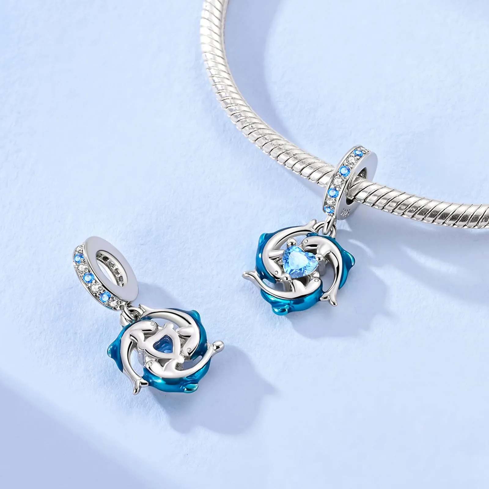 HappyStar charm argento 925,bead charm da donna, ciondolo combinato, I migliori regali per Sorelle e coppie, (perline distanziatrici incluse) - immagine 4