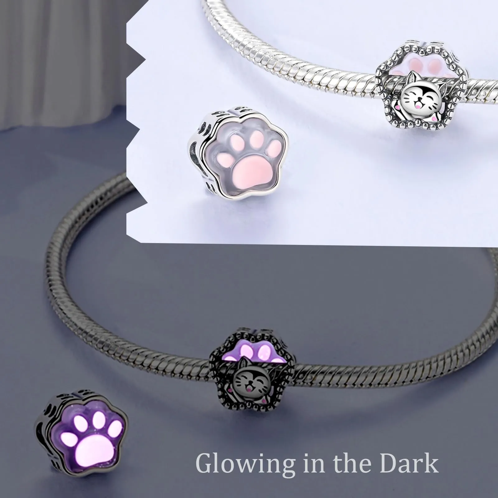 HappyStar charm argento 925,bead charm da donna, ciondolo combinato, I migliori regali per Sorelle e coppie, (perline distanziatrici incluse) - immagine 2