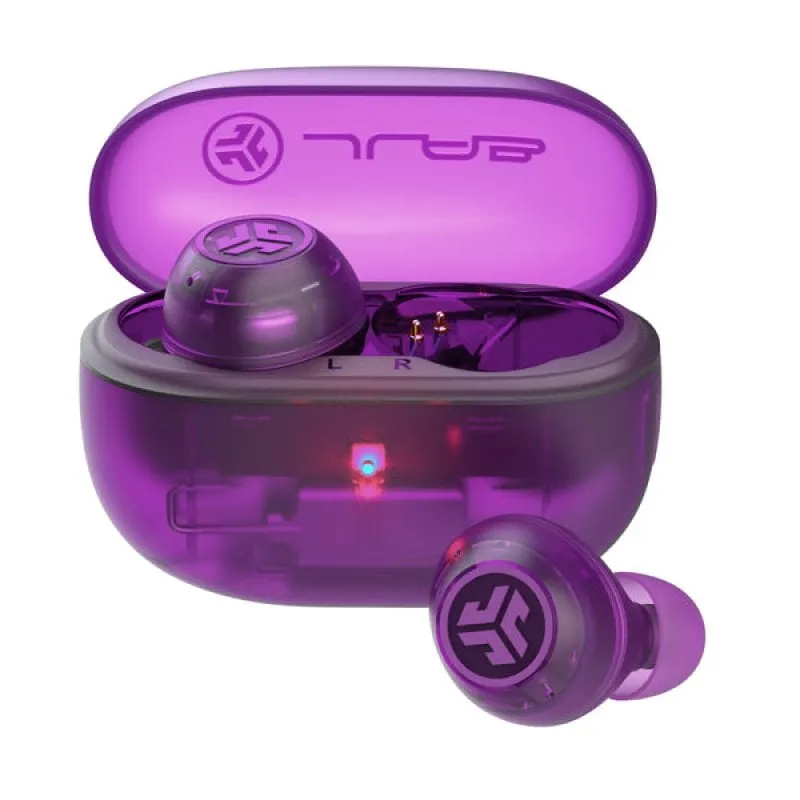 Cuffie Bluetooth JLab Go Pop ANC TWS con cancellazione attiva del rumore, viola trasparente - immagine 1