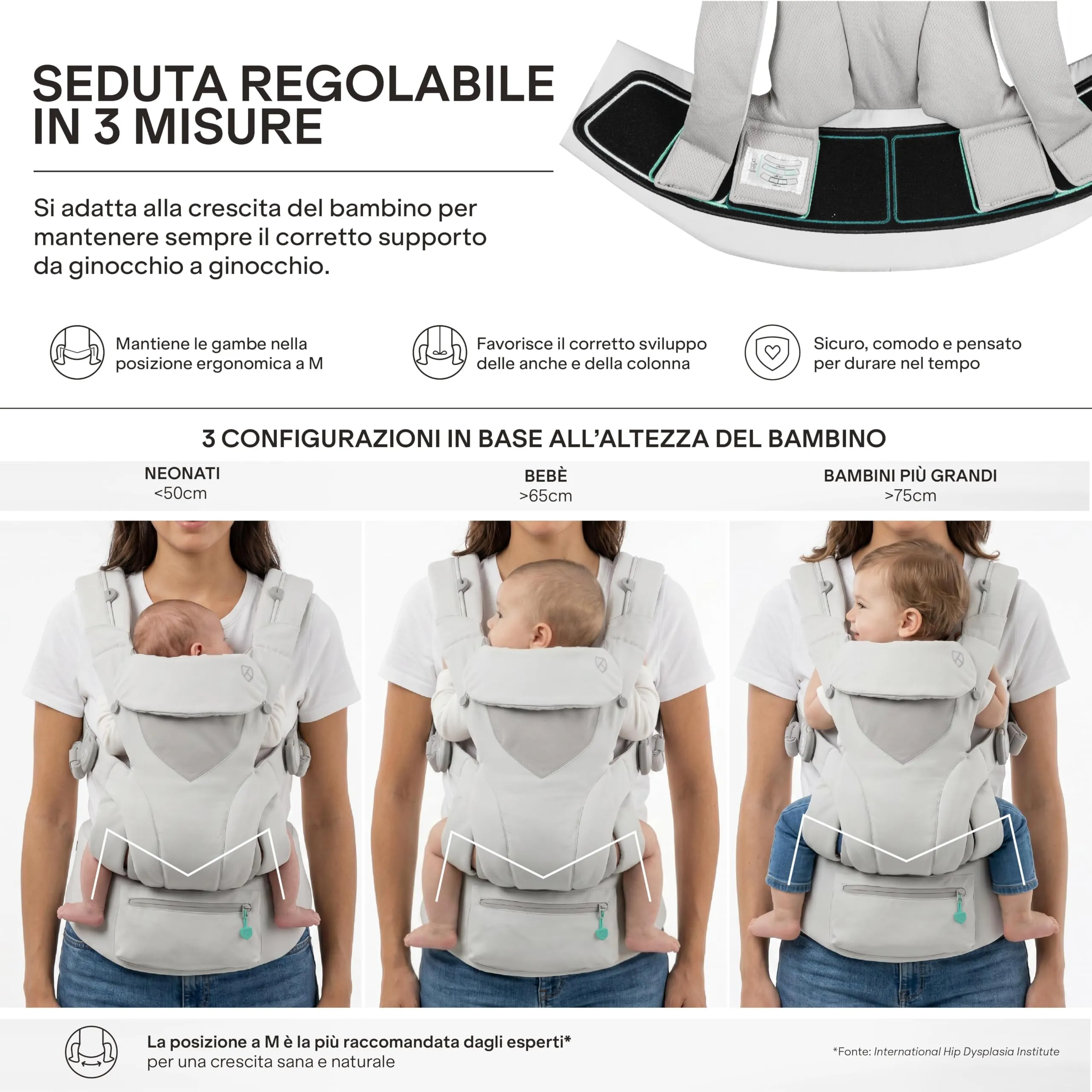 Koala Babycare Marsupio Neonato 0-36 Mesi Ergonomico da 3.2 a 20 kg - Marsupio Bambino con Seduta Evolutiva Regolabile in 3 Misure - Baby Carrier Cuore a Cuore, Fronte Mondo e Schiena - immagine 2