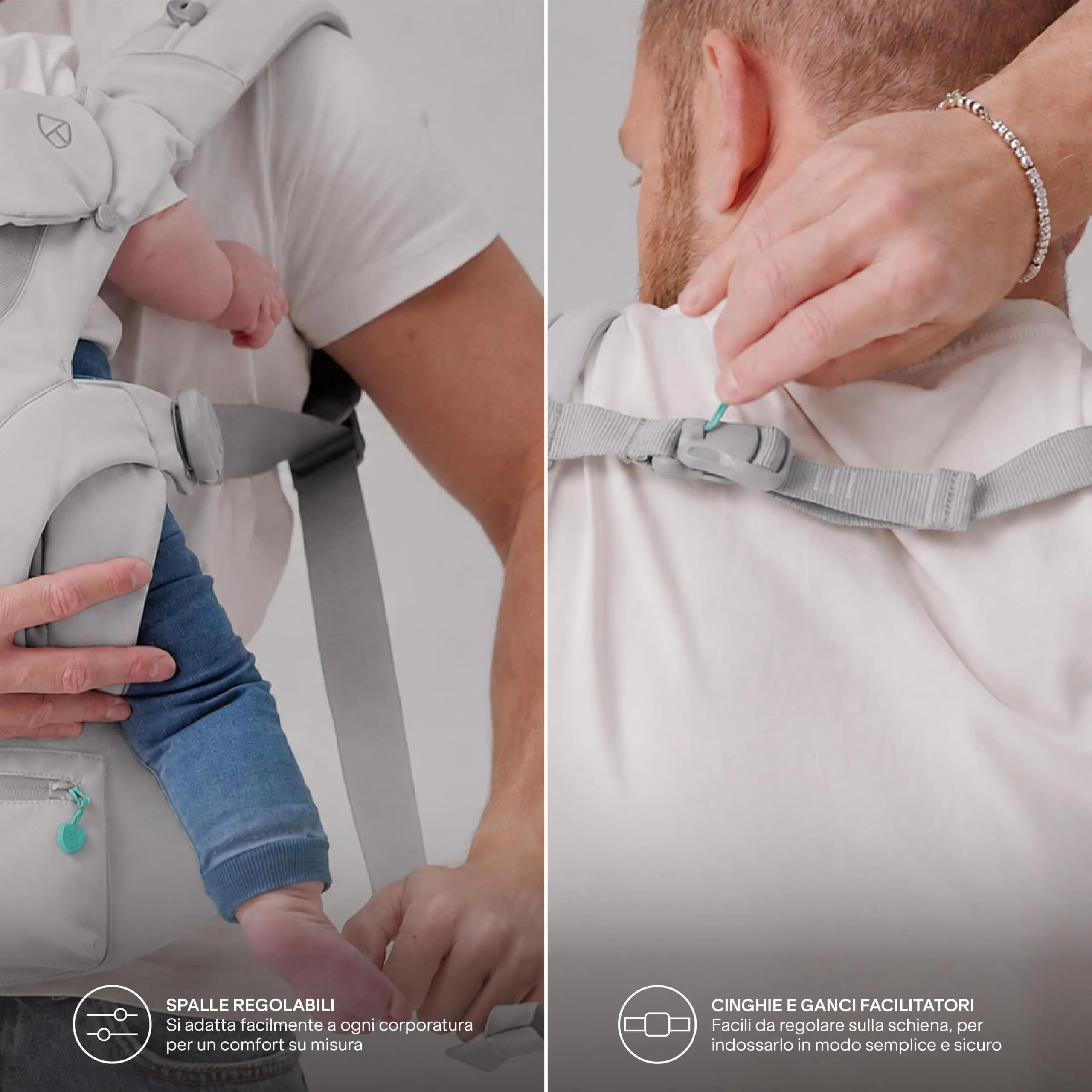 Koala Babycare Marsupio Neonato 0-36 Mesi Ergonomico da 3.2 a 20 kg - Marsupio Bambino con Seduta Evolutiva Regolabile in 3 Misure - Baby Carrier Cuore a Cuore, Fronte Mondo e Schiena - immagine 6
